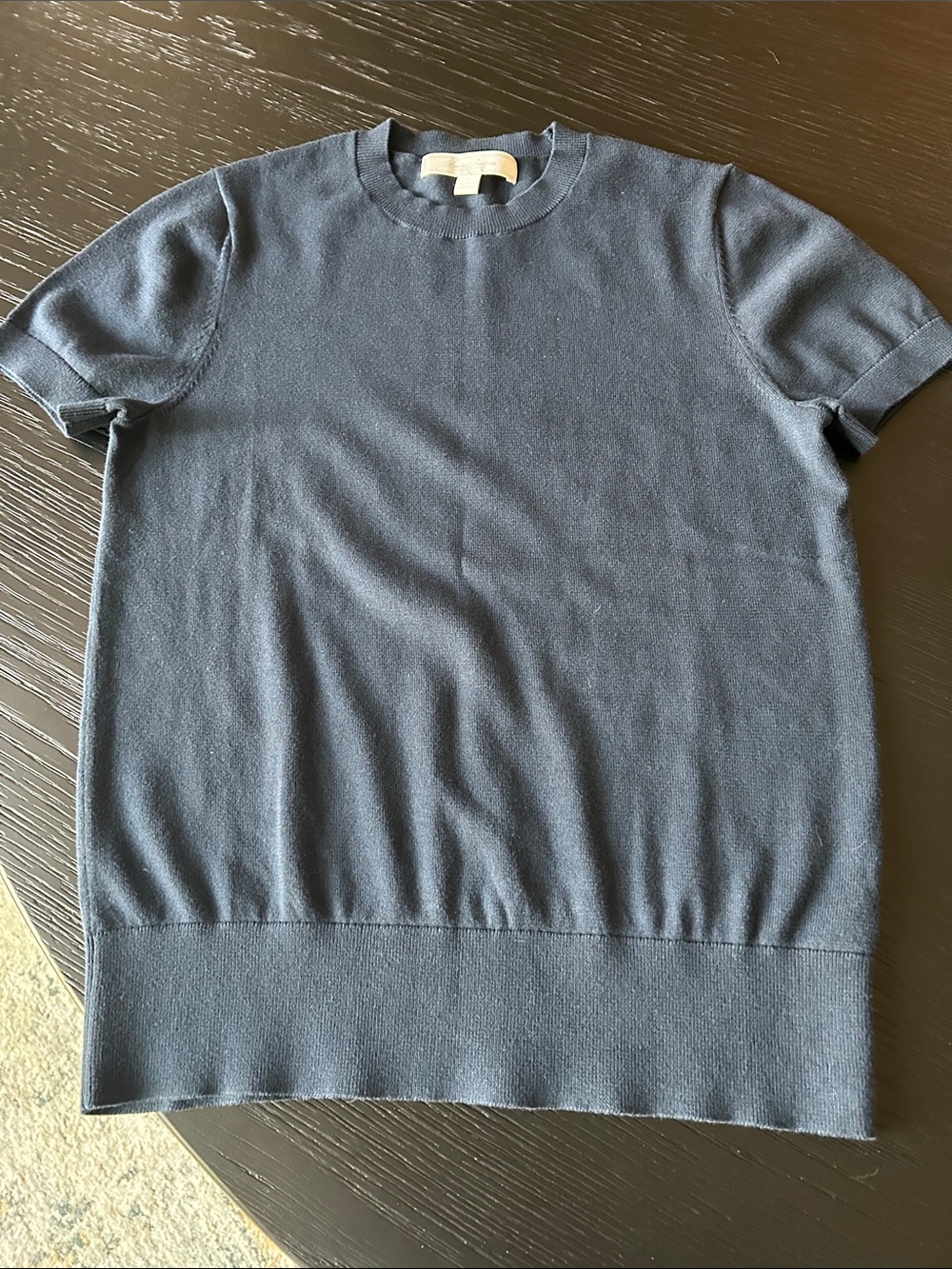 Saks Fifth Avenue Navy Short Sleeve Knit Tee